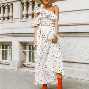 SELF - PORTRAIT DESIGNER RED AND WHITE POLKA DOT DRESS SIZE 8